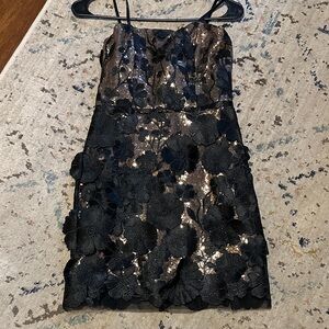 Stunning Floral Black Gold Dress Alter’d State New perfect for Holidays XS